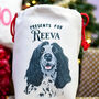 Hand Drawn Dog Christmas Present Sack Personalised, thumbnail 9 of 9