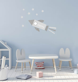 Rocket Name Fabric Wall Sticker, 2 of 6