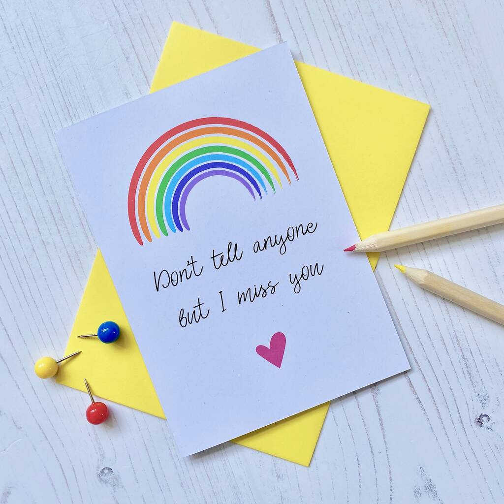 Missing You Rainbow Card By Adam Regester Design | notonthehighstreet.com