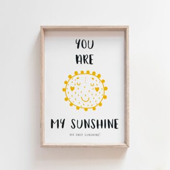 'You Are My Sunshine' Nursery Rhyme Print, 2 of 5