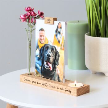 Personalised Pet Memorial Candle, Stem Vase Photo Frame, 4 of 9