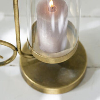 Gold Chamberstick Lantern 49cm, 2 of 3