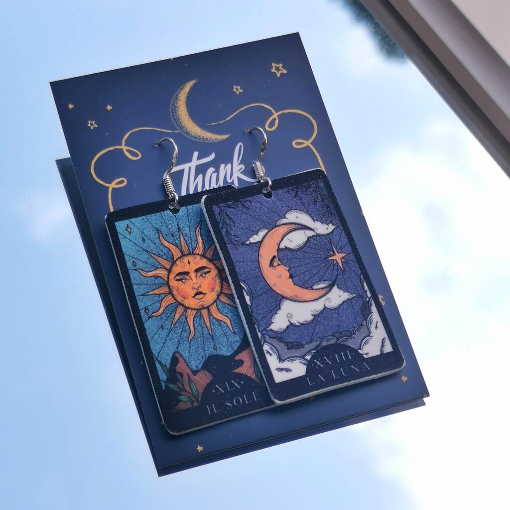 Handmade Tarot Card Earrings By By Caz Art