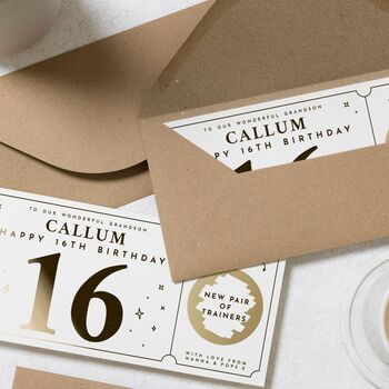 Personalised 16th Birthday Scratch Voucher For Grandson, 8 of 9