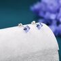 3D Lilac Purple Crystal Cube Stud Earrings, thumbnail 5 of 10