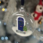 1st Christmas At A New Home Door Glitter Glass Bauble, thumbnail 4 of 8