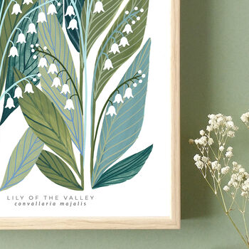 A4 Botanical Giclée Art Print Lily Of The Valley, 2 of 4