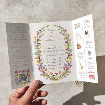 Spring Wedding Gatefold Invitation, 4 of 9