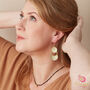 Matt Gold And Silver Plated Detailed Statement Earrings, thumbnail 4 of 10