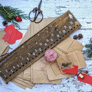 Wooden Nordic Christmas Advent Calender 24 Bags, 2 of 4