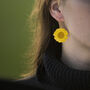 Yellow Flower Sterling Silver Or Gold Plated Earrings, thumbnail 3 of 7