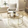 Round Coffee Table Glass Table With Steel Frame, thumbnail 5 of 11