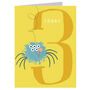 Mini Smiley Spider 3rd Birthday Card, thumbnail 2 of 4