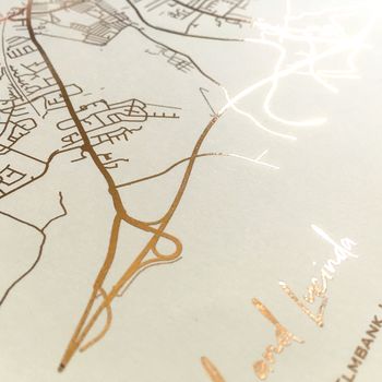 Metallic Personalised Map Location Print, 5 of 8