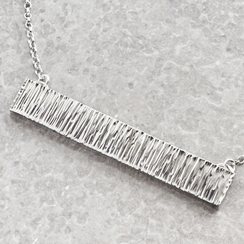 Heavy Hammered Silver Bar Necklace, 2 of 3