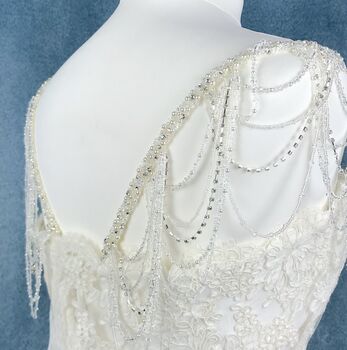 Xanthe Crystal And Pearl Bridal Straps With Epaulettes, 3 of 11