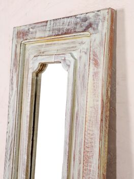 Rectangular Mirror Reclaimed Wood Teal Green, 6 of 9