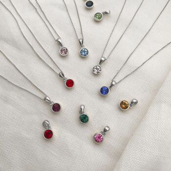 Sterling Silver July Birthstone Necklace – Ruby, 2 of 5