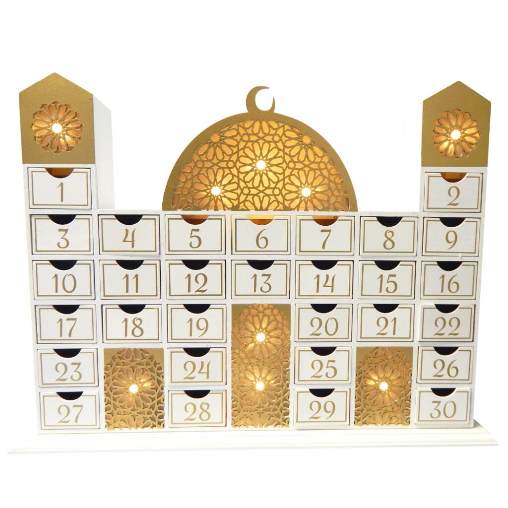 Ramadan Wooden Countdown Calendar Mosque, 1 of 4