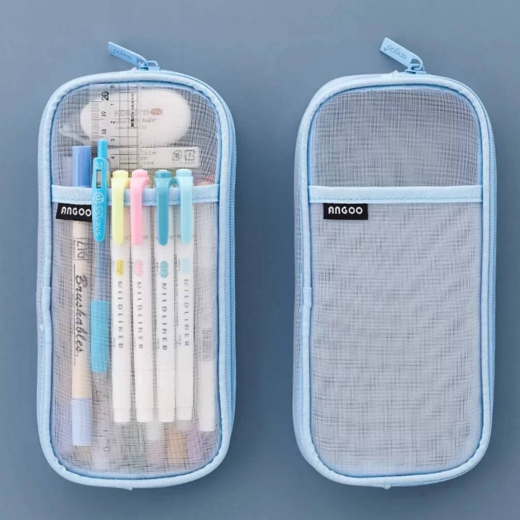 Mesh Clear Student Pencil Case By Coral and Ink