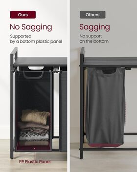 Multi Compartment Laundry Hamper With Removable Bags, 5 of 9