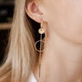 Hoop Disc And Rod Long Drop Earrings, thumbnail 3 of 3