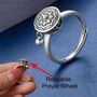 Silver Bronz Adjustable Buddhist Tibetan Spinner Monk Prayer Ring, thumbnail 5 of 9