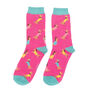 Sausage Dog Bamboo Socks Bright Pink, thumbnail 1 of 3