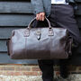 'Drake' Men's Leather Holdall In Chestnut Leather, thumbnail 1 of 12