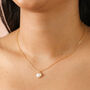 Pearl Heart Pendant Necklace In Gold, thumbnail 2 of 3