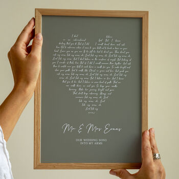 Personalised Song Lyrics Heart Print, Favourite Song Gift, 2 of 7