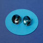 Sparkling Blue Graphic Silver Earrings, thumbnail 3 of 8