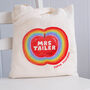 Personalised Apple And Rainbow Teacher Tote Bag, thumbnail 1 of 2