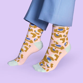 Pastel Leopard Print Socks Set Of Three, 8 of 8
