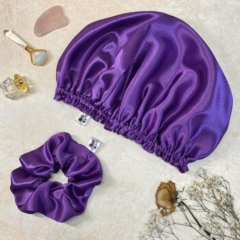 Silk Scrunchie And Bonnet Set Five Colours, 2 of 8