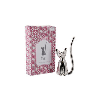 Cat In Silver Finish Ring Holder In Gift Box, 2 of 2