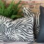 Zebra Print Linen Mix Cushion, thumbnail 1 of 12