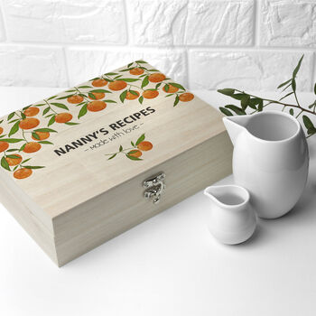 Personalised Orange Grove Recipe Box, 4 of 10