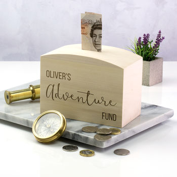 Personalised Adventure Fund Money Box, 3 of 4