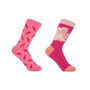 Leaf Pink And Wildflower Rose Women's Socks Bundle, thumbnail 1 of 4