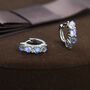 Sterling Silver Moonstone Huggie Hoops, thumbnail 1 of 12