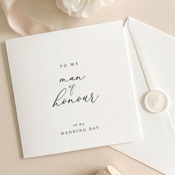 Luxury Wedding Day Card For Man Of Honour With Wax Seal, 3 of 7