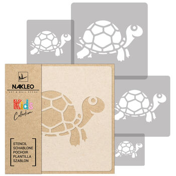 Reusable Plastic Stencils Five Pcs Turtle With Brushes, 2 of 5