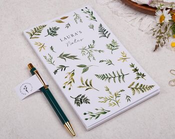 Personalised Green Botanical Desk Stationery Gift Box, 4 of 7