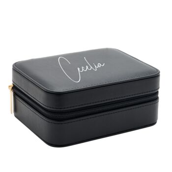 Personalised Black Leatherette Jewellery Box, 2 of 3