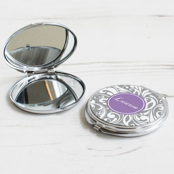 Personalised Swirl Compact Mirror, 6 of 6