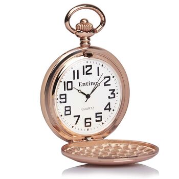 Rose Gold Coloured Steel Personalised Pocket Watch, 4 of 5
