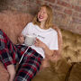 Personalised 'Tea Please' Tartan Pyjama Set, thumbnail 1 of 2