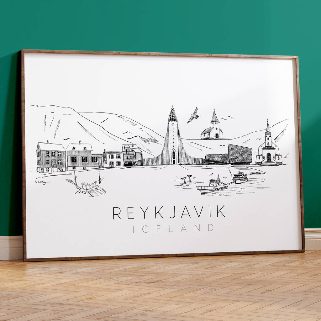 Reykjavik Iceland Skyline Art Print, 1 of 7