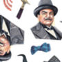 Poirot Inspired Wrapping Paper, Detective Gift Wrap, thumbnail 6 of 7